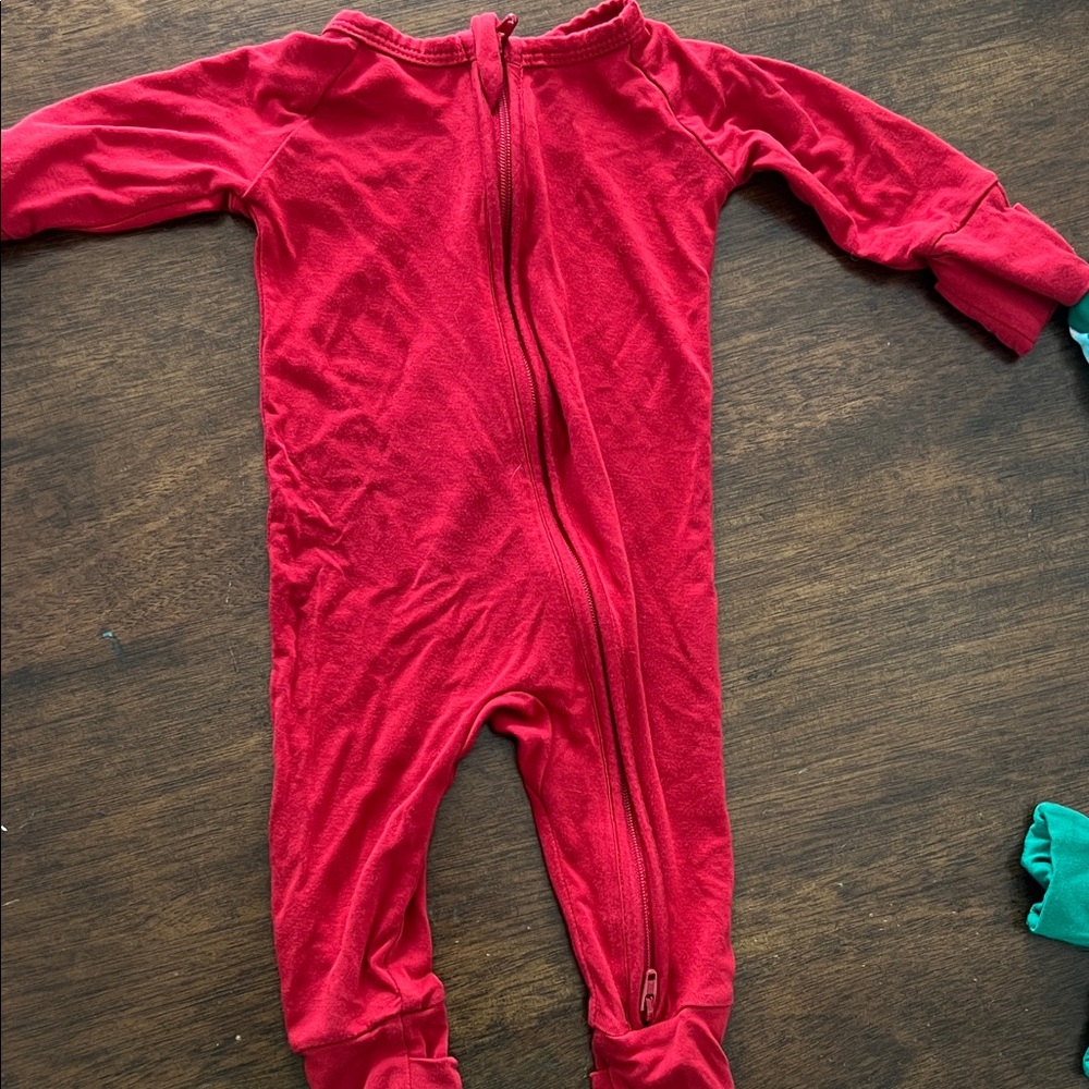 Little Sleepies Red Kids Pajama Footies